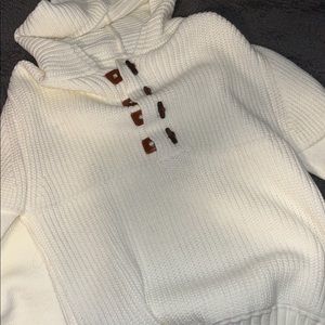Mens M off white hooded sweater thick
